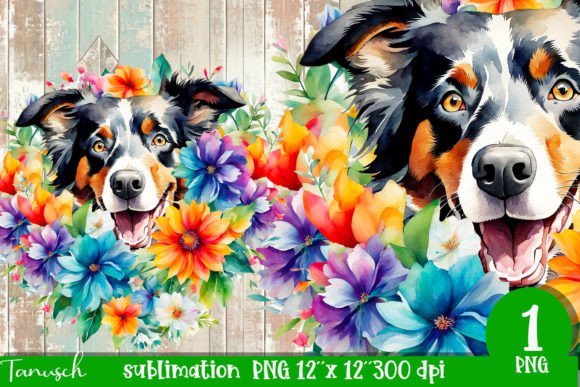 Download Watercolor Border Collie Sublimation - Collie Collection