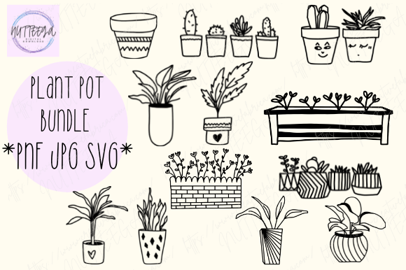 Download Potted Plant Svg,hand Drawn Plants Svg - Hand drawn plants Collection