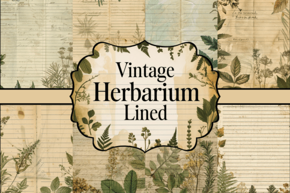 Download Vintage Herbarium Lined Paper - Premium Resources