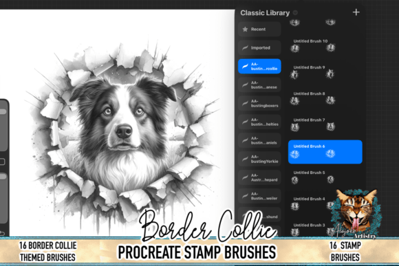 Download Border Collie Procreate Brush Stamps - Collie Collection