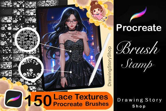 Download 150 Procreate Lace Texture Brushes - Premium Resources