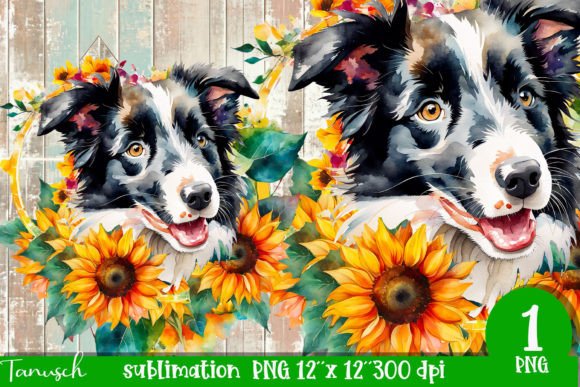 Download Watercolor Border Collie Sublimation - Collie Collection
