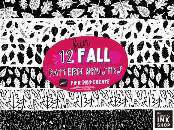 Download 12 Fall Pattern Procreate Brushes - Premium Bundle