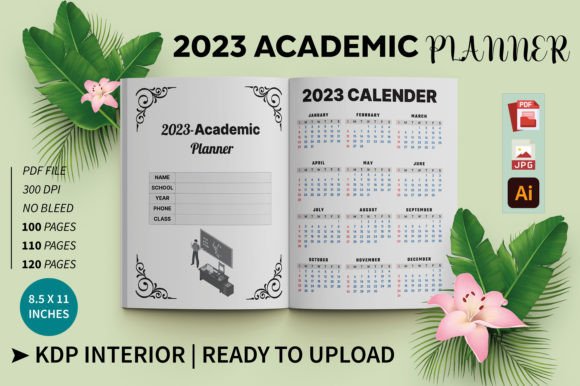 Download 2023 Academic Planner for KDP Interior - Academic planner Collection