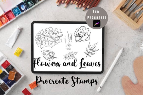 Download Flowers and Leaves Procreate Stamps - Premium Resources