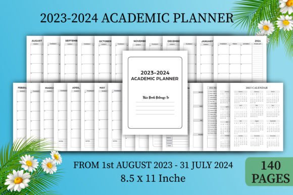 Download Editable 2023-2024 Academic Planner KDP - Academic planner Collection