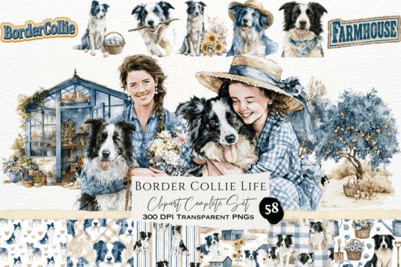 Download Border Collie Life Watercolor Set - Collie Collection